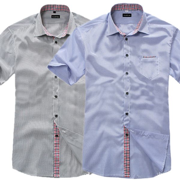Mens Casual tarja manga curta camisas camiseta