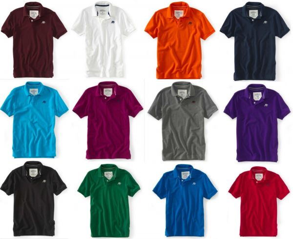 Aeropostale Aero A87 Sólidos Polo Tee Uniforme