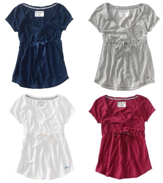 Curto mulheres Aeropostale manga da camisa de babydoll Aero